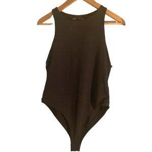 Zara Basic Women Black Bodysuit Size L